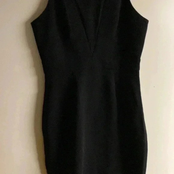 BCBGenerstion Illusion Mesh Deep V Mini Dress - Picture 6 of 8